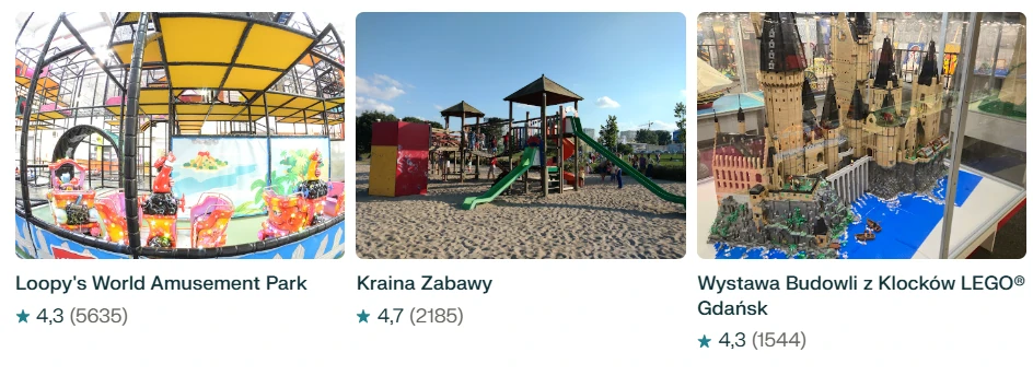 Sale zabaw i parki rozrywki wewnątrz